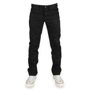 Unbranded Brand UB155 Black Selvedge Denim Chino